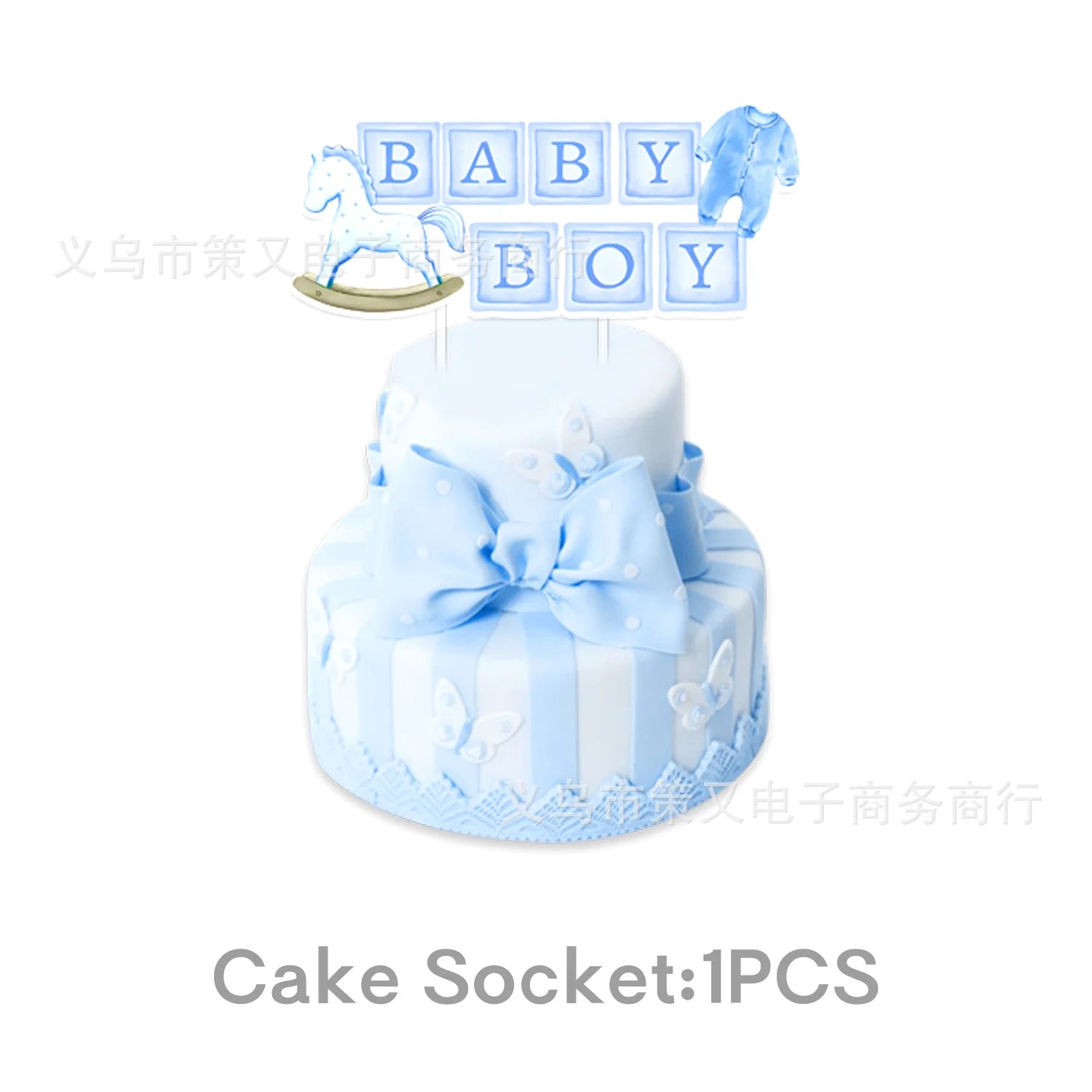 Baby Shower Decorations for Boy Blue Baby Boy Banner Balloons Hanging Swirls Decors Cake Toppers Baby Boy Shower Party Supplies