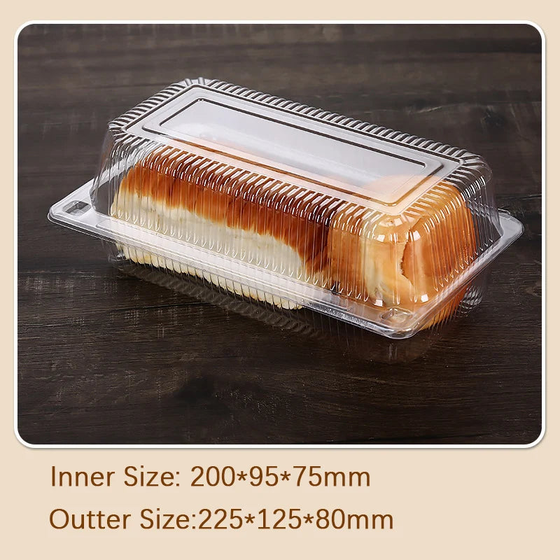 100Pcs Disposable Plastic Cake Packing Boes Clear Fruit Salad Bread Box Takeway Bento Boxes Party Cookie Cake Food Container