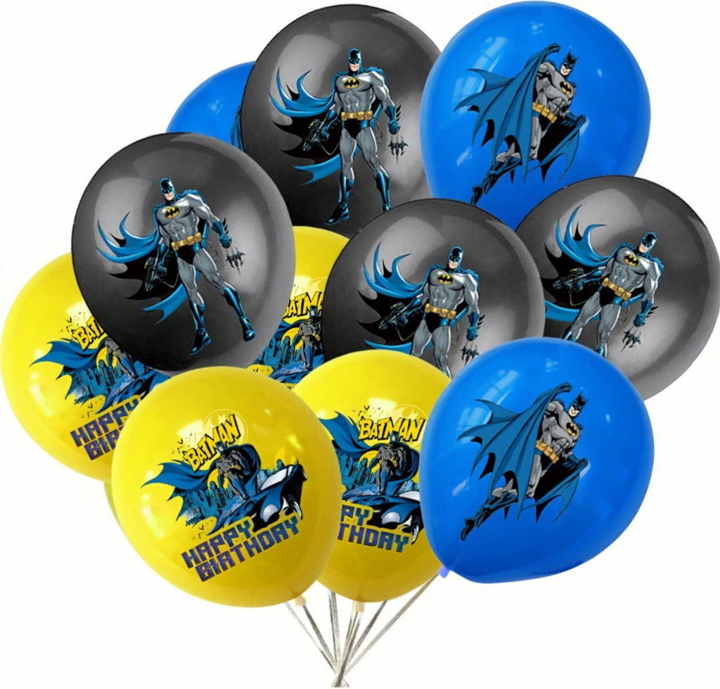 12pcs 12 Inch Batman Latex Balloons Birthday Party Decorations Superhero Globos Toys for Kids Baby Shower Boys Party Supplies
