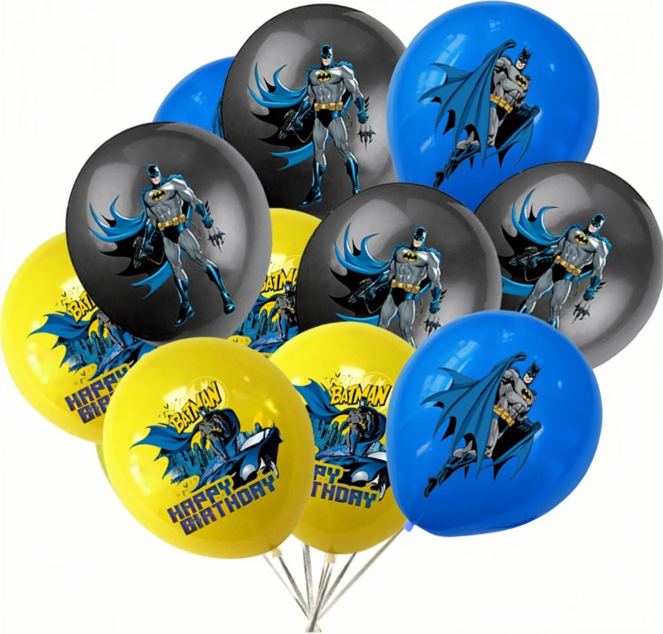 12pcs 12 Inch Batman Latex Balloons Birthday Party Decorations Superhero Globos Toys for Kids Baby Shower Boys Party Supplies