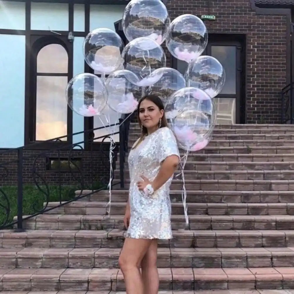 10PCS/Pack 8/10/18Inch Transparent Bubble Balloons for Wedding Festival Birthday Party Decorations