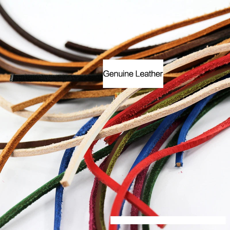 1 Pair 80cm-180cm Genuine Leather shoelaces Of Rawhide Leather Shoelaces Shoestrings Boot Shoe Laces wholesale drop shipping