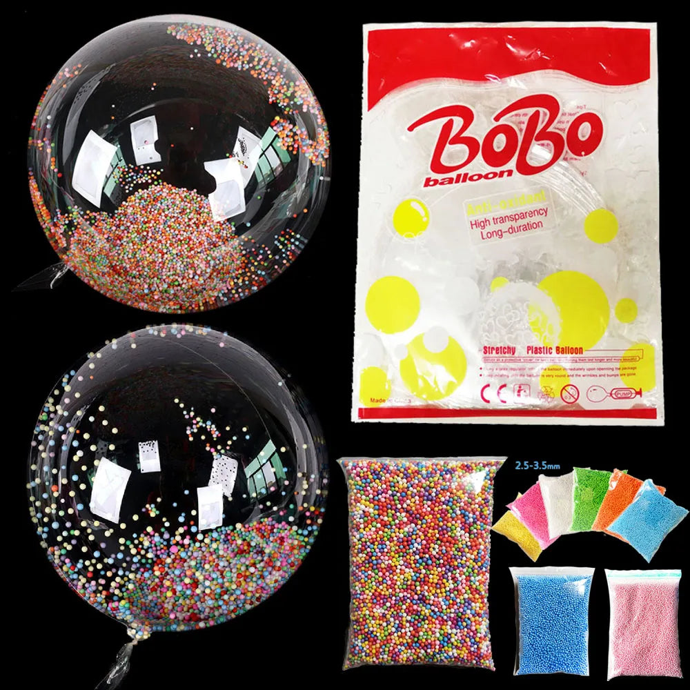 10/18/24inch Transparent Bobo Balloon for Filling Foam Balls Helium Globos Wedding Birthday Party Decor Baby Shower DIY Balloon