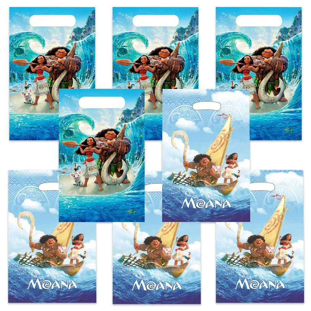 10/20/30pcs Moana Party Plastic Goodie Bags Loot bags Candy Gift Bags For Wedding Birthday Party Decoration plastic loot bags