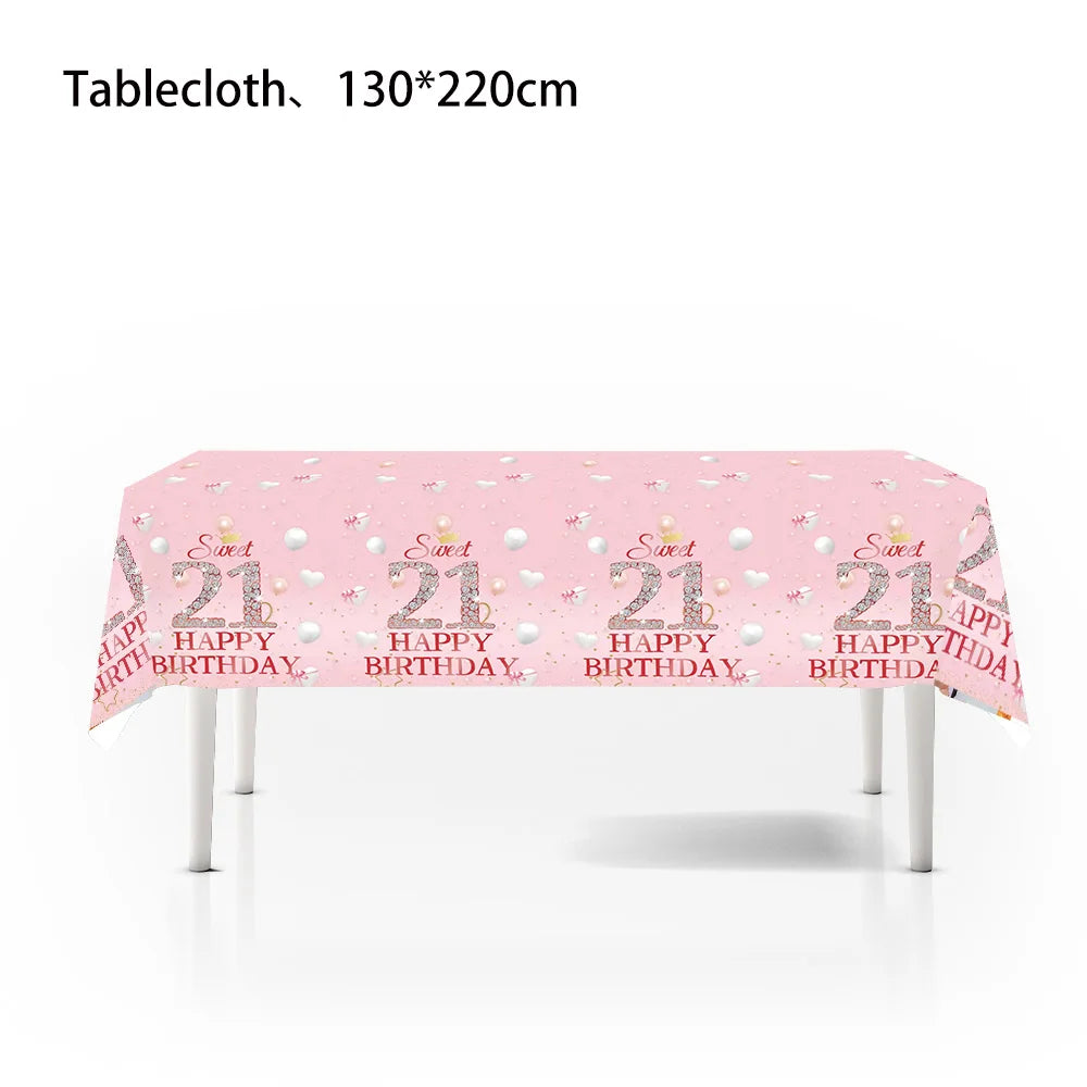 1/3/5packs 40th 50th 60th Birthday Plastic Tablecloth Black Gold Happy 40th/50th/60th Anniversary Party Decors for Men Women