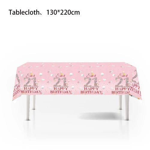 1/3/5packs 40th 50th 60th Birthday Plastic Tablecloth Black Gold Happy 40th/50th/60th Anniversary Party Decors for Men Women