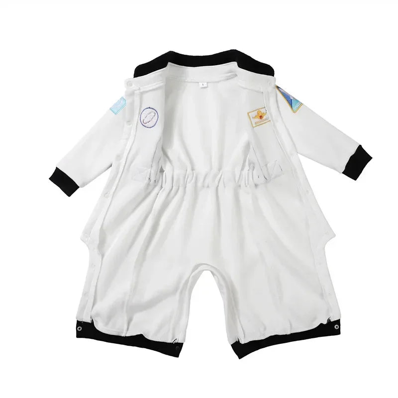 Baby Toddler Astronaut Cosplay Costume Embroidered Space Suit Party Jumpsuit Halloween Costume Fall and Winter Long Sleeve