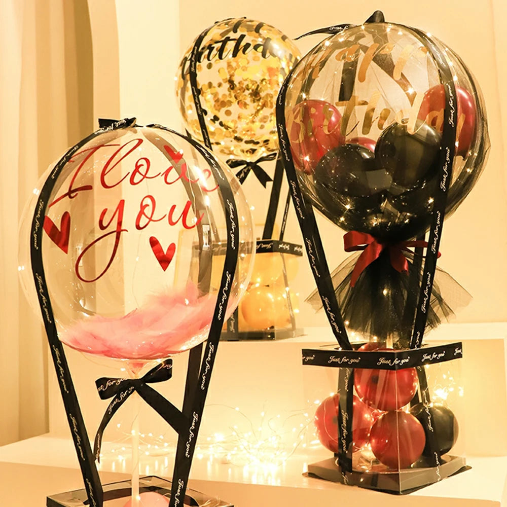 Giant Clear Bobo Balloons Large Transparent PVC Bubble Balloons Wide Mouth Design to Stuffing Snacks Dolls Gifts Bobo Ballon