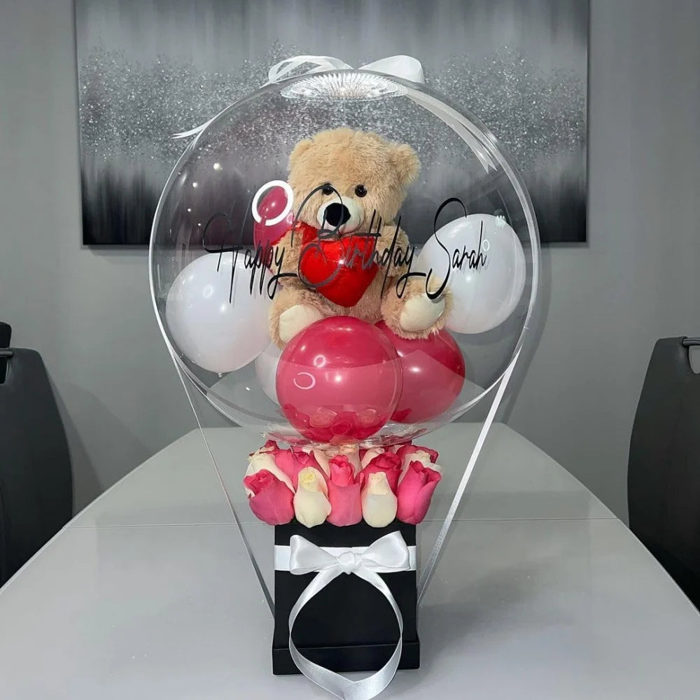 Transparent Bobo Balloon for Stuffing Flowers Led Light Up Valentine's Day Wedding Birthday Graduation Party Decoration