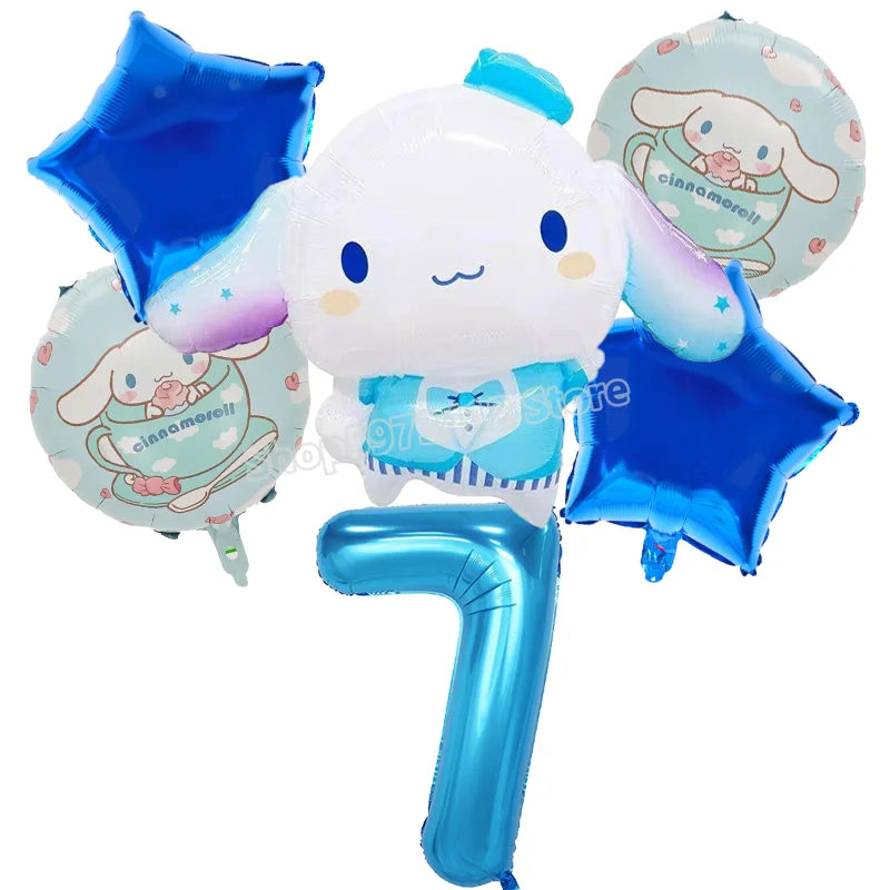 Cinnamoroll Birthday Balloons Girls Party Decoration Number Ballons Suit Cute Kawaii Ornaments Backdrop Baby Shower Decor Gift