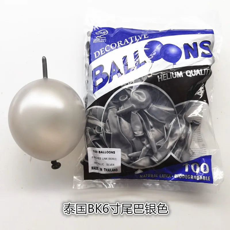 BK6 Inch Tail Latex Balloon Connection Decoration Balloon Wedding Party Decoration Birthday Anniversary