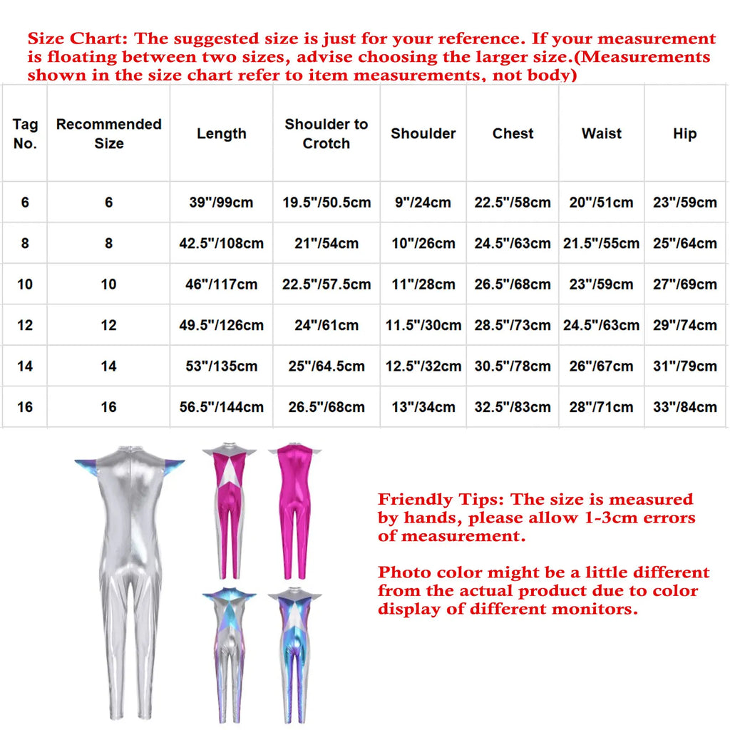 Kids Alien Cosplay Halloween Costume Shiny Bodysuit Astronaut Tech Theme Party Outfit Role Play Jumpsuit Astronaut Dress Up