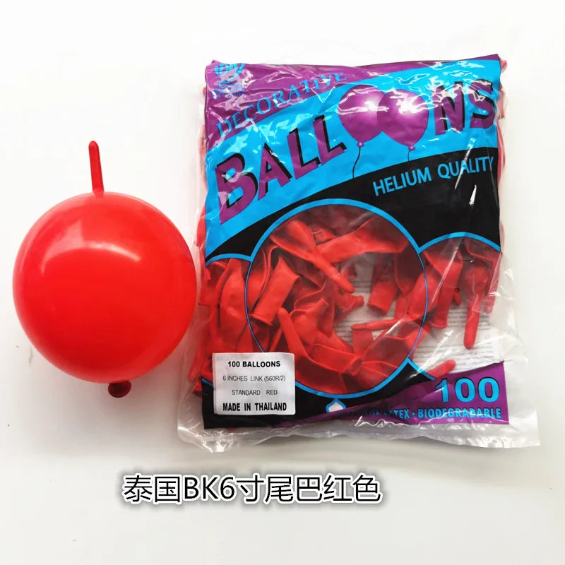 BK6 Inch Tail Latex Balloon Connection Decoration Balloon Wedding Party Decoration Birthday Anniversary