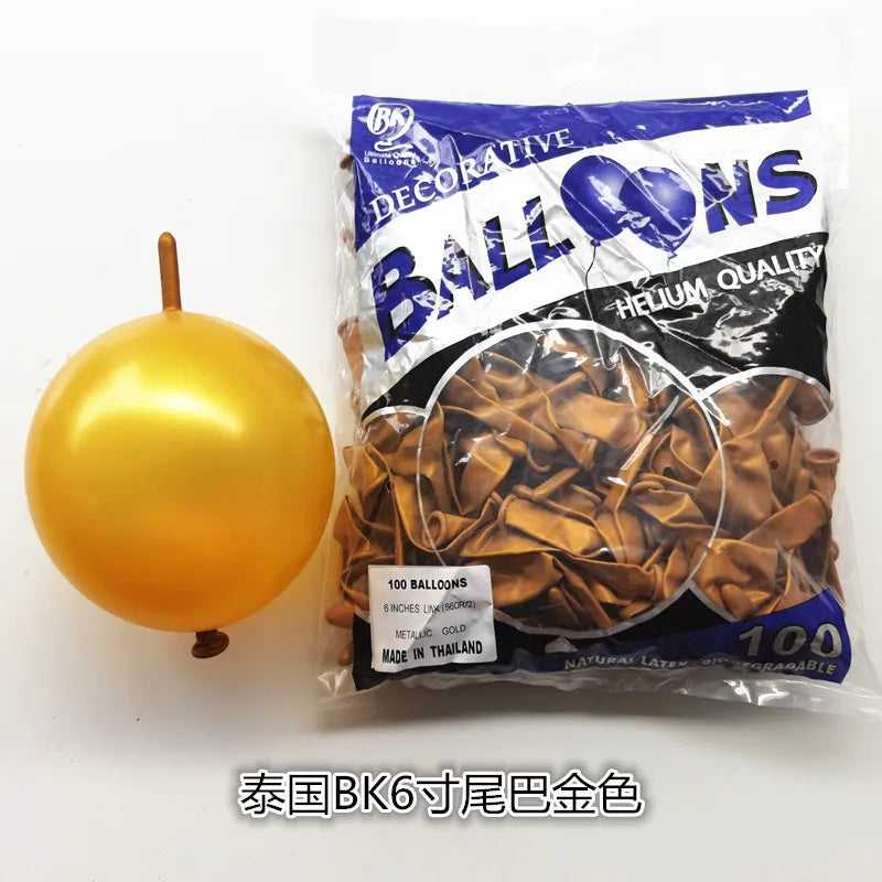 BK6 Inch Tail Latex Balloon Connection Decoration Balloon Wedding Party Decoration Birthday Anniversary