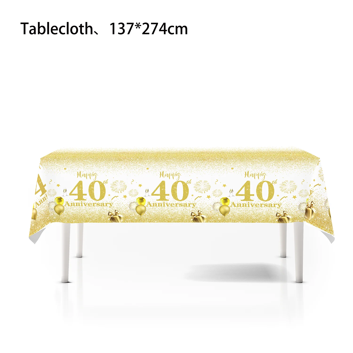 1/3/5packs 40th 50th 60th Birthday Plastic Tablecloth Black Gold Happy 40th/50th/60th Anniversary Party Decors for Men Women