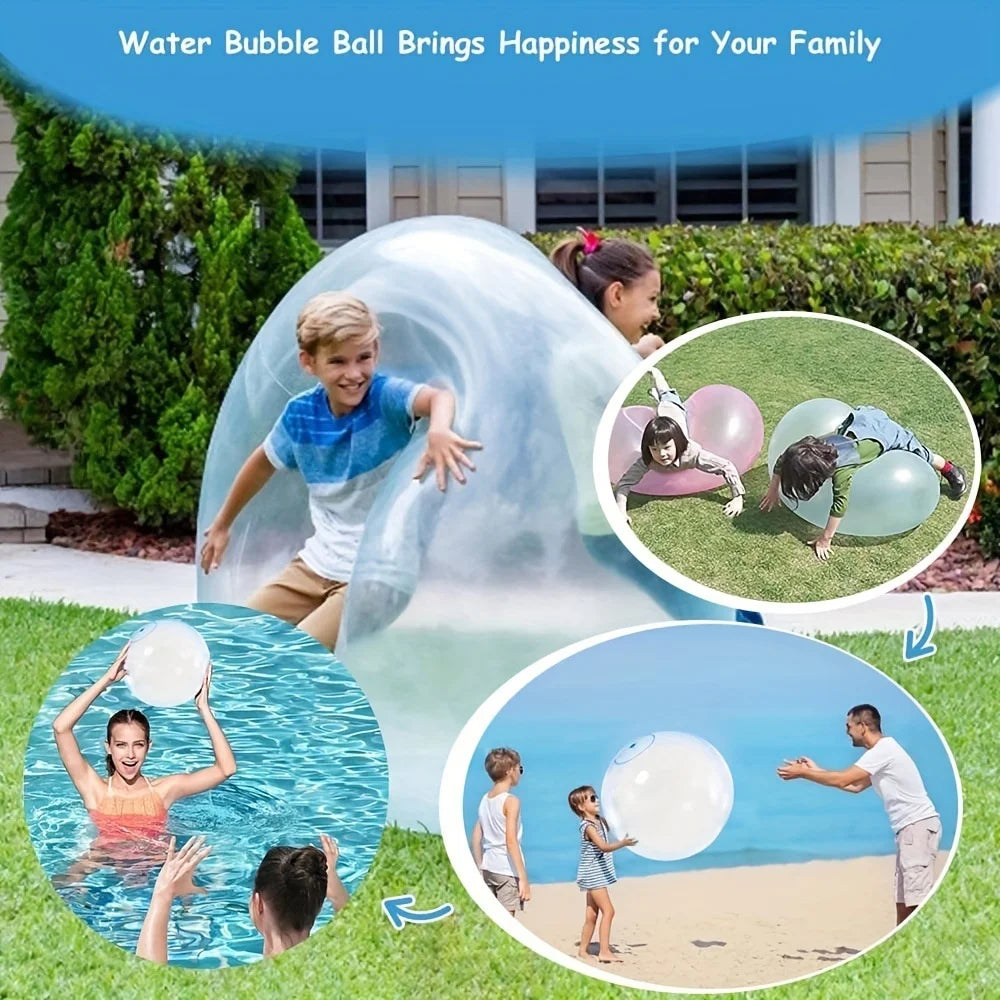 Kids Blow Up Balloon Toy Children Outdoor Soft Air Water Filled Bubble Ball Fun Party Game Summer Gift Inflatable Elastic Ball