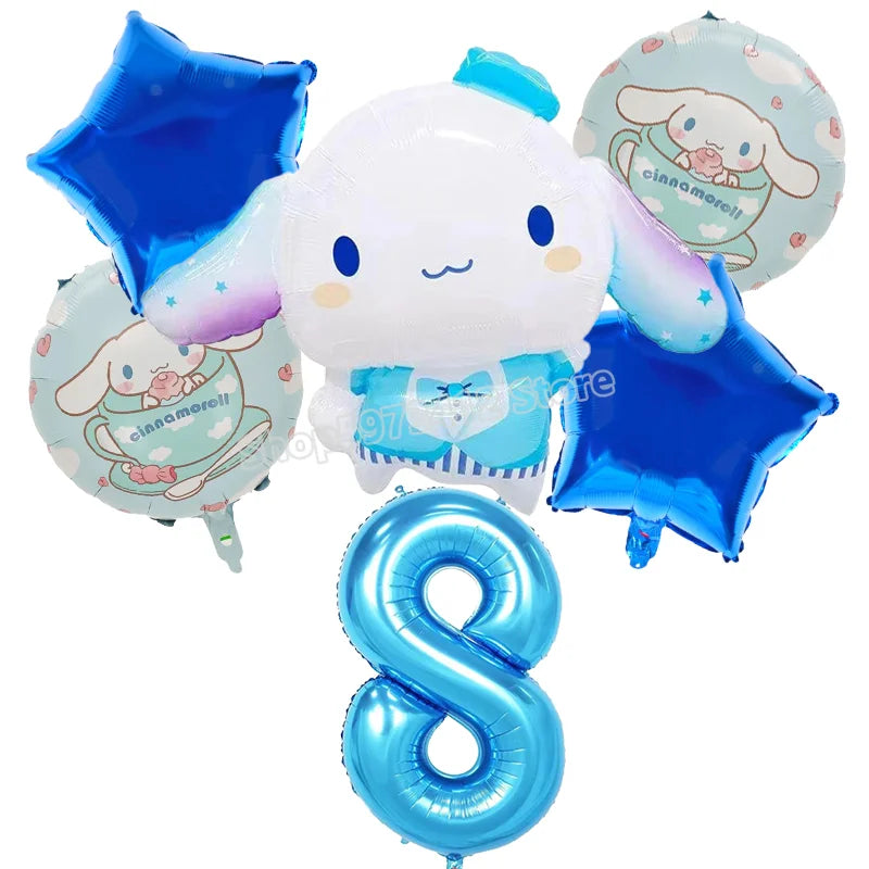Cinnamoroll Birthday Balloons Girls Party Decoration Number Ballons Suit Cute Kawaii Ornaments Backdrop Baby Shower Decor Gift