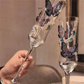 Creative light luxury homemade wedding toast glass DIY material package champagne glass a pair of engagement decoration gift gir