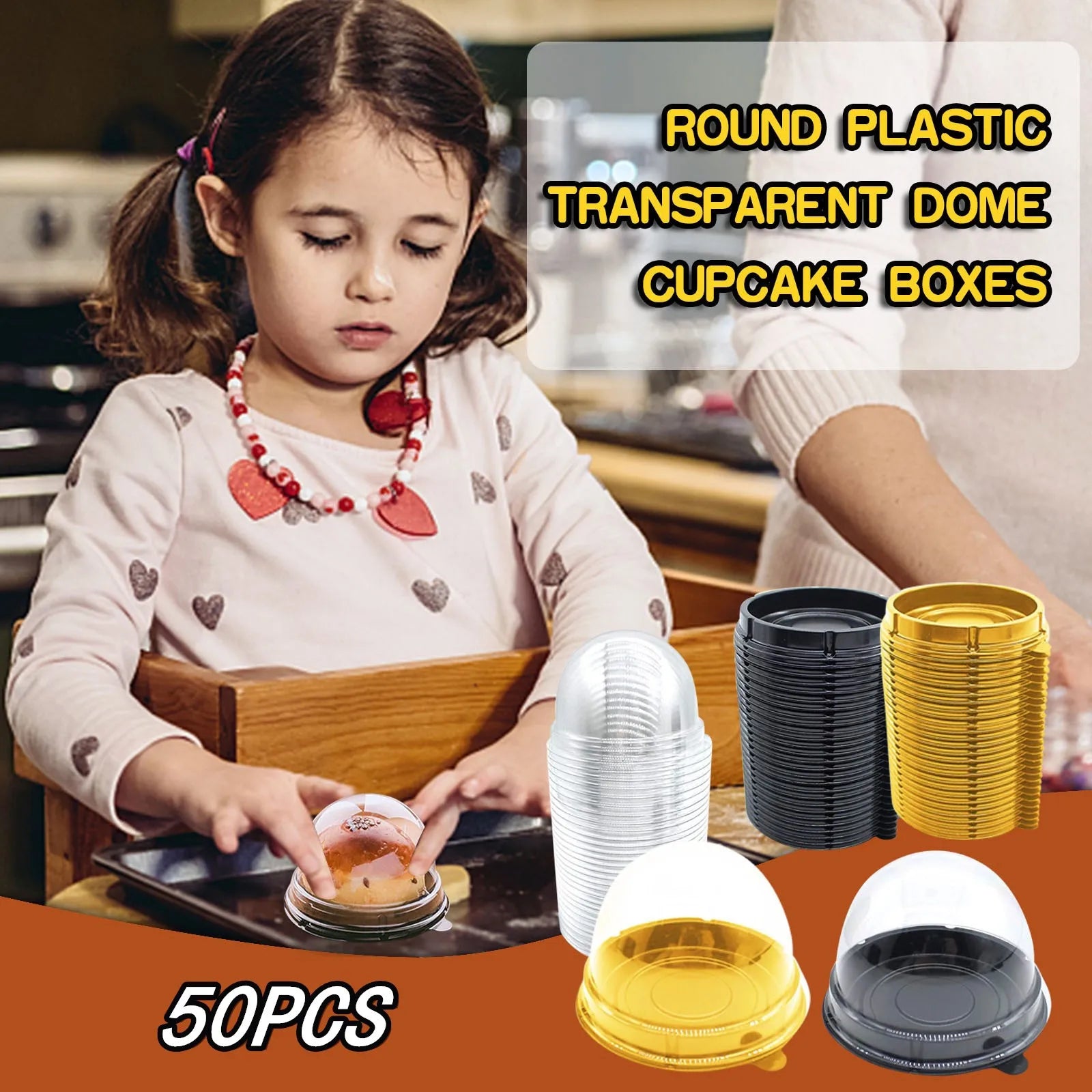 50-300pcs Packing Boxes Transparent Plastic Egg Yolk Crisp Moon Cake Boxes Disposable Dessert Packaging Mousse Trays Container