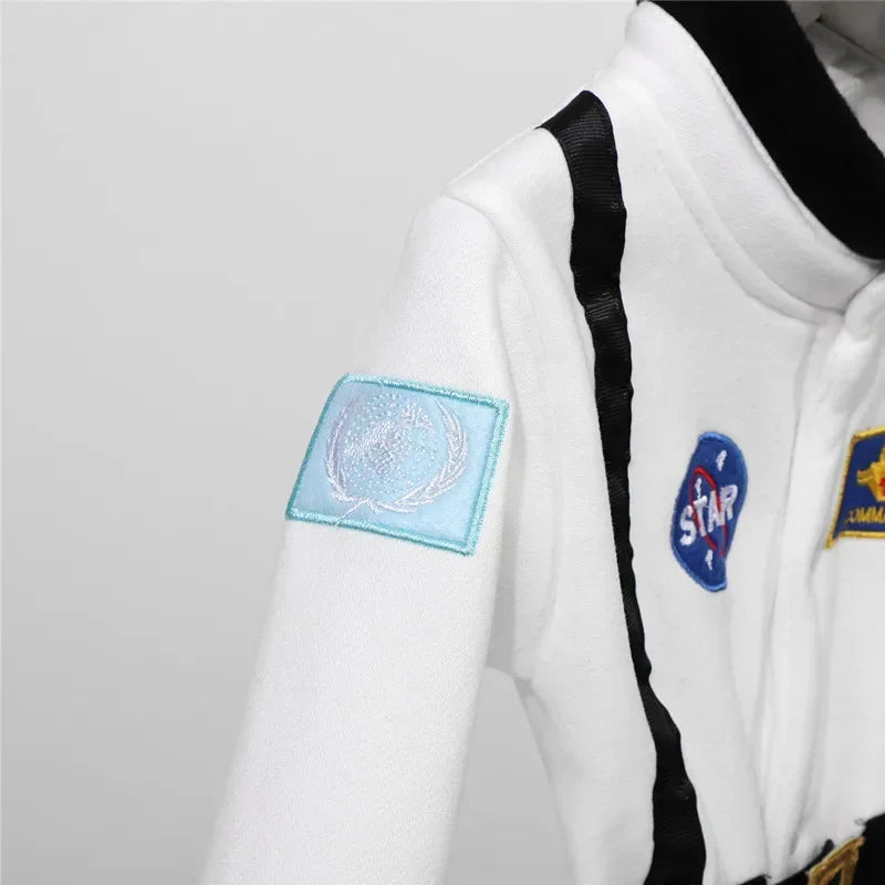 Baby Toddler Astronaut Cosplay Costume Embroidered Space Suit Party Jumpsuit Halloween Costume Fall and Winter Long Sleeve