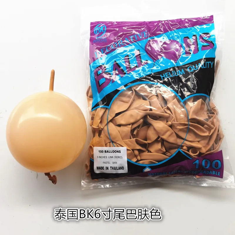 BK6 Inch Tail Latex Balloon Connection Decoration Balloon Wedding Party Decoration Birthday Anniversary