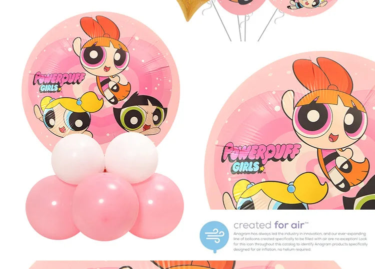 The Powerpuff Girls Aluminum Foil Balloons Blossom Helium Air Globos Birthday Party Decorations Baby Shower Kids Toy Photo Props