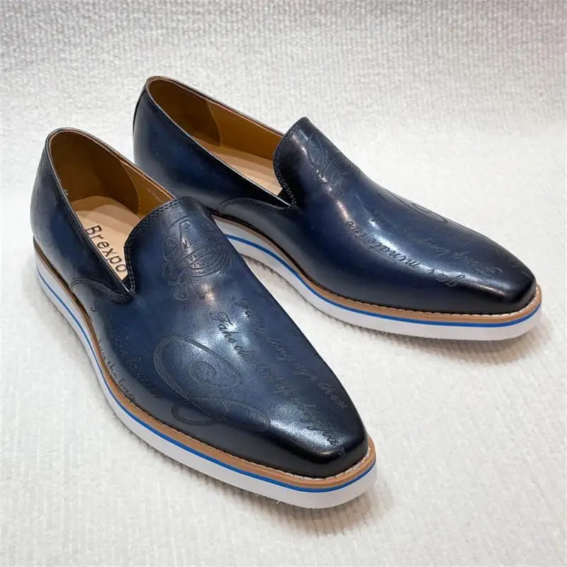 Classy Men's Genuine Leather Penny Loafers Mocassin Slip-On Comfortable Travel Casual Shoes Fashion Street Footwear for Men