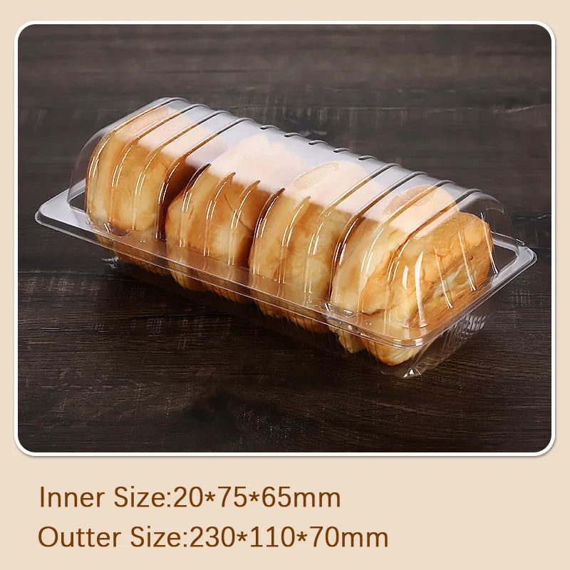 100Pcs Disposable Plastic Cake Packing Boes Clear Fruit Salad Bread Box Takeway Bento Boxes Party Cookie Cake Food Container