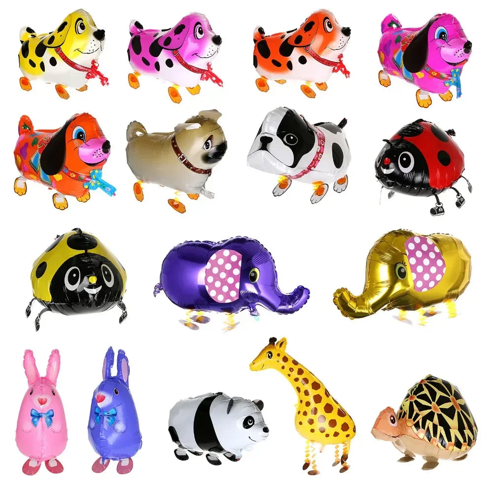 29 Types Walking Animal Balloons Cute Cat Dog Rabbit Panda Dinosaur Tiger Panda Balloons Pet Balls Party Birthday Decoration