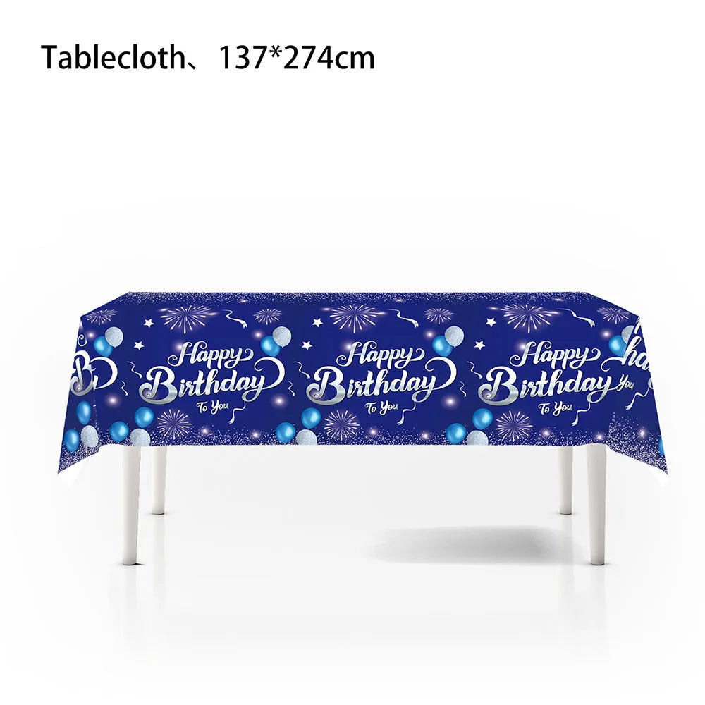 1/3/5packs 40th 50th 60th Birthday Plastic Tablecloth Black Gold Happy 40th/50th/60th Anniversary Party Decors for Men Women