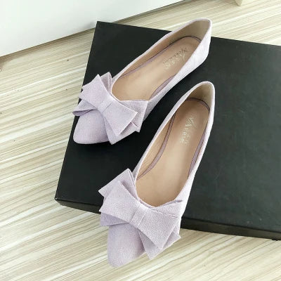 Women Flats with Big Bowknot Red Wedding Shoes Flat Heel Butterfly-knot Soft Sole Small Size 33 34 large size 43 Rose Red Flats