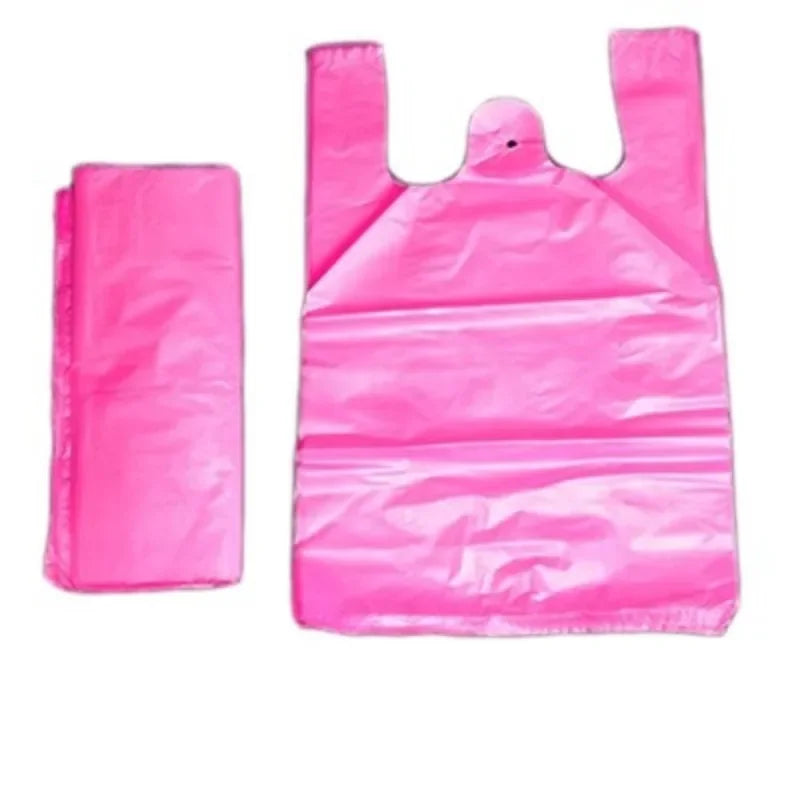 4 Colors Vest Plastic Bag Retail Supermarket Grocery Shopping Bag Takeaway Packing Bag Kitchen Clean Garbage Bag for 100pcs