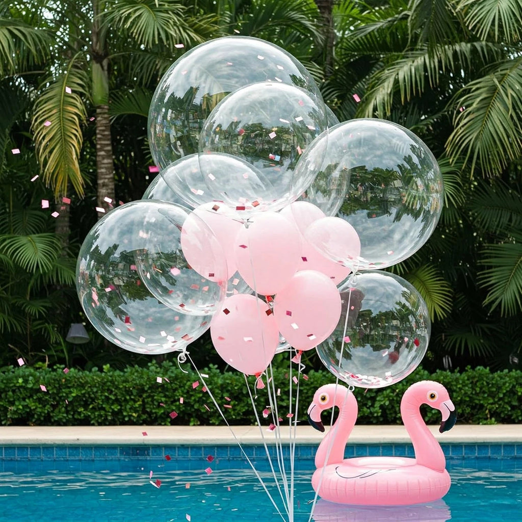 Transparent Bobo Balloon for Stuffing Flowers Led Light Up Valentine's Day Wedding Birthday Graduation Party Decoration