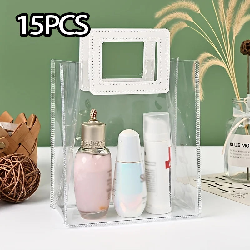 5/15 PVC Gift Bags Packing Bag with Handle Wedding Accessories Festival Souvenir Party Present Candy Jewelry Packaging Home