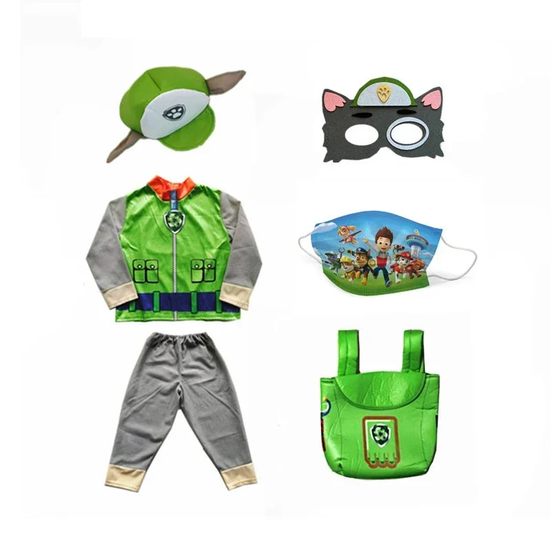 Anime Dog Patrol Kids Tops Pants Backpack Hat Marshall Chase Skye Zuma Rubble Children Patrol Uniforms Halloween Cosplay Costume