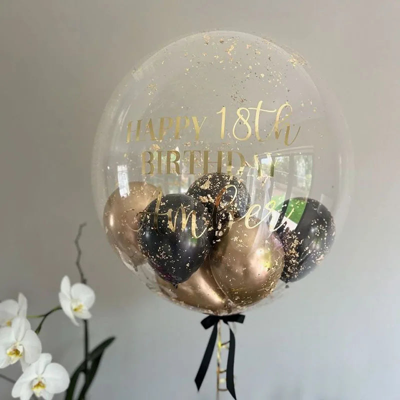 Personalised Bobo Balloon Custom Vinyl Sticker for Bubble Ballon Wedding Bridal Shower Decor Birthday Party Globos babyshower