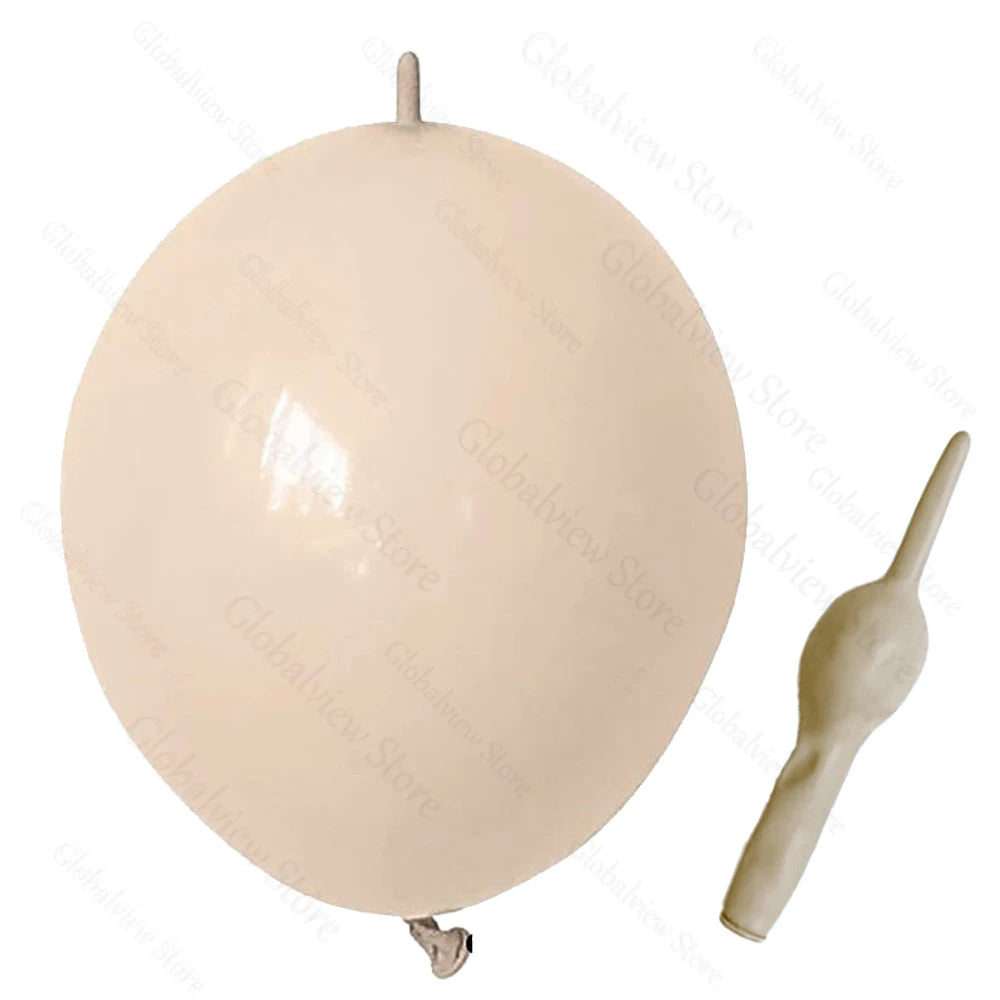 50/30/10Pcs Link Balloon Linking Balloons 6/12inch Metallic Chrome Latex Balloons for Birthday Christmas Wedding Party Decor