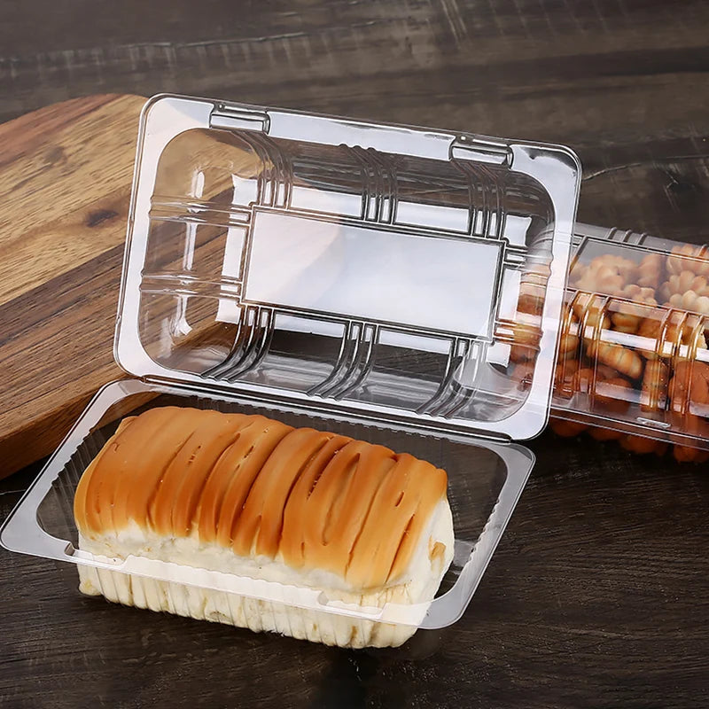 100Pcs Disposable Plastic Cake Packing Boes Clear Fruit Salad Bread Box Takeway Bento Boxes Party Cookie Cake Food Container