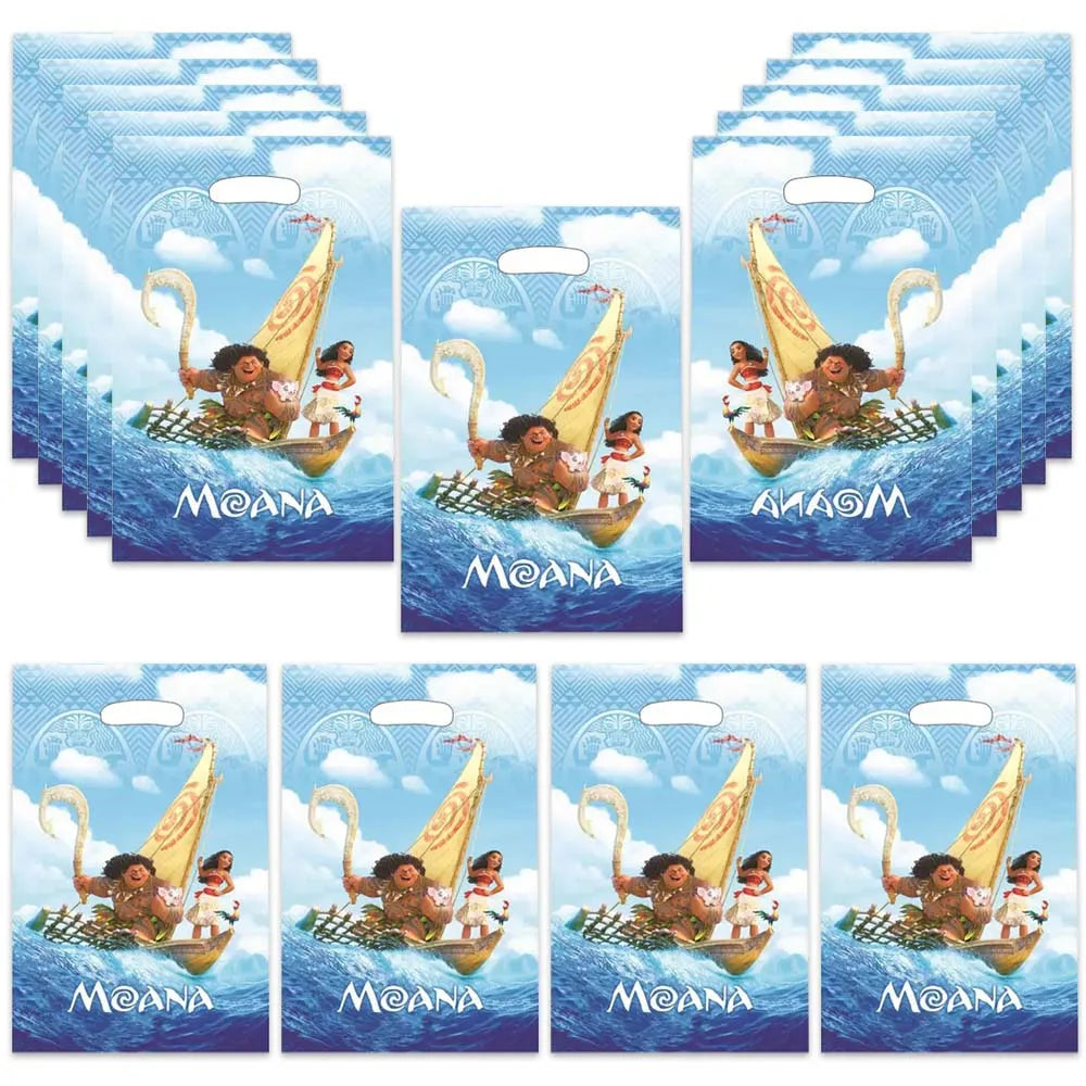 10/20/30pcs Moana Party Plastic Goodie Bags Loot bags Candy Gift Bags For Wedding Birthday Party Decoration plastic loot bags