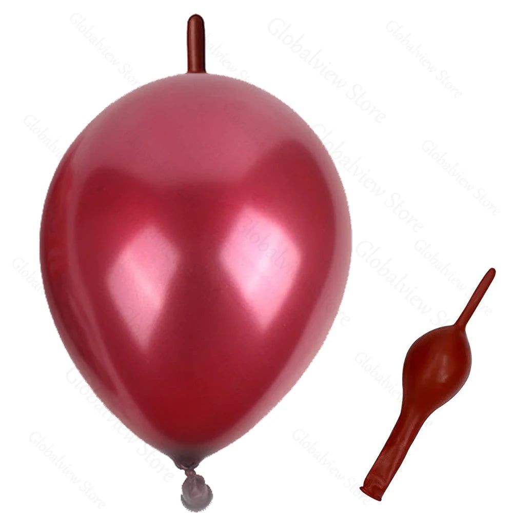 50/30/10Pcs Link Balloon Linking Balloons 6/12inch Metallic Chrome Latex Balloons for Birthday Christmas Wedding Party Decor