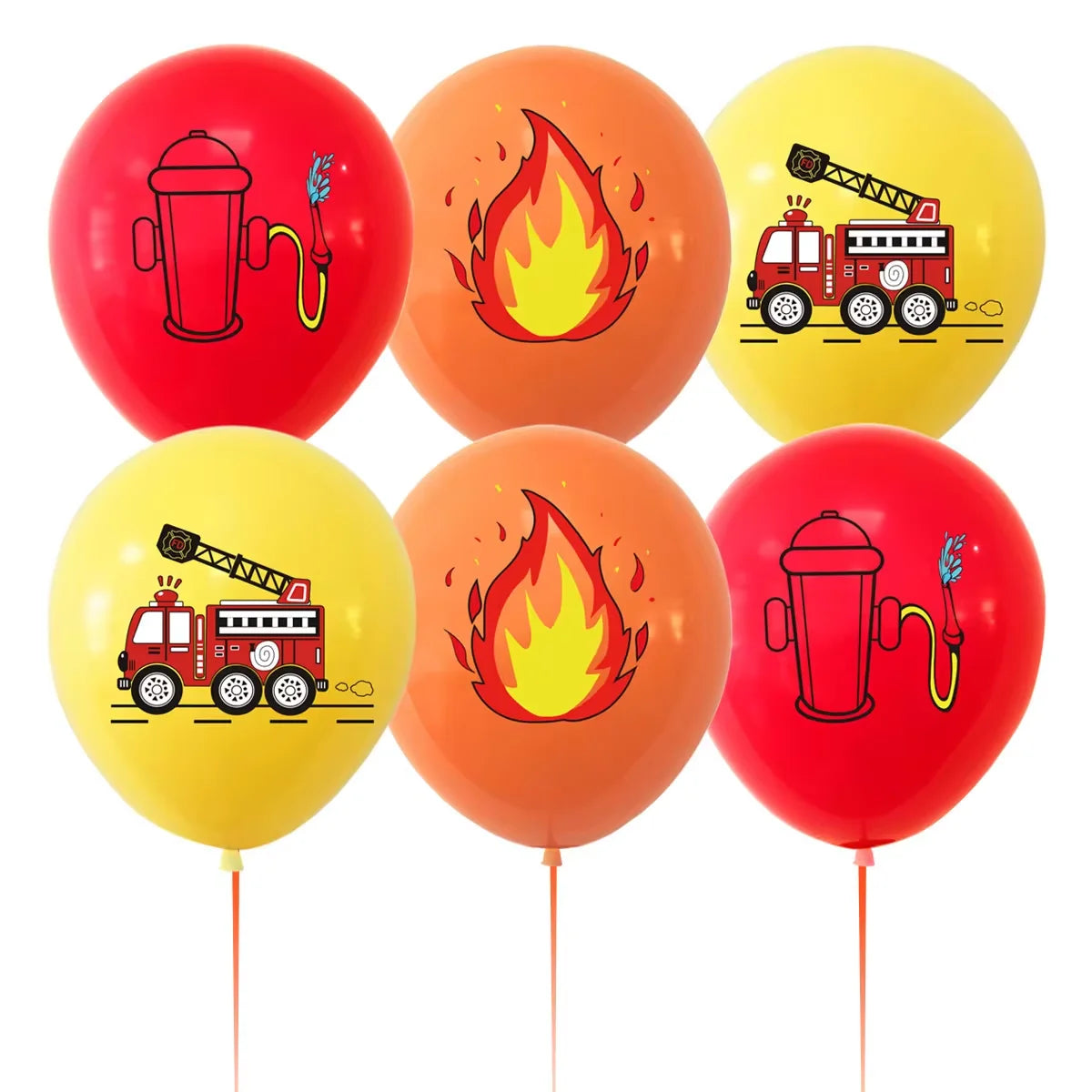 12inch Fire Truck Balloons Kit Birthday Party Decoration Latex Balloon Baby Shower Fireman Firefighter Boy Favorite Gift Supplie