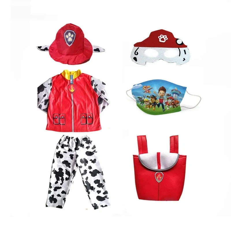 Anime Dog Patrol Kids Tops Pants Backpack Hat Marshall Chase Skye Zuma Rubble Children Patrol Uniforms Halloween Cosplay Costume
