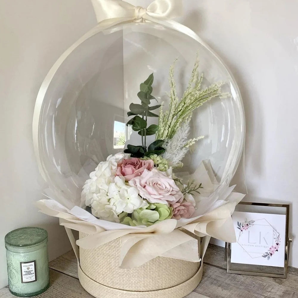 Transparent Bobo Balloon for Stuffing Flowers Led Light Up Valentine's Day Wedding Birthday Graduation Party Decoration