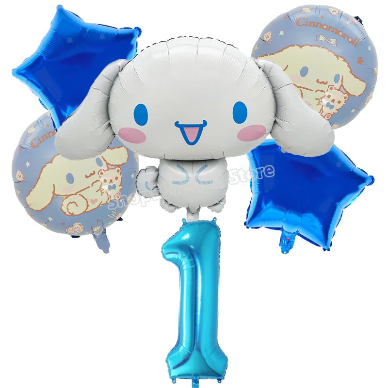 Cinnamoroll Birthday Balloons Girls Party Decoration Number Ballons Suit Cute Kawaii Ornaments Backdrop Baby Shower Decor Gift