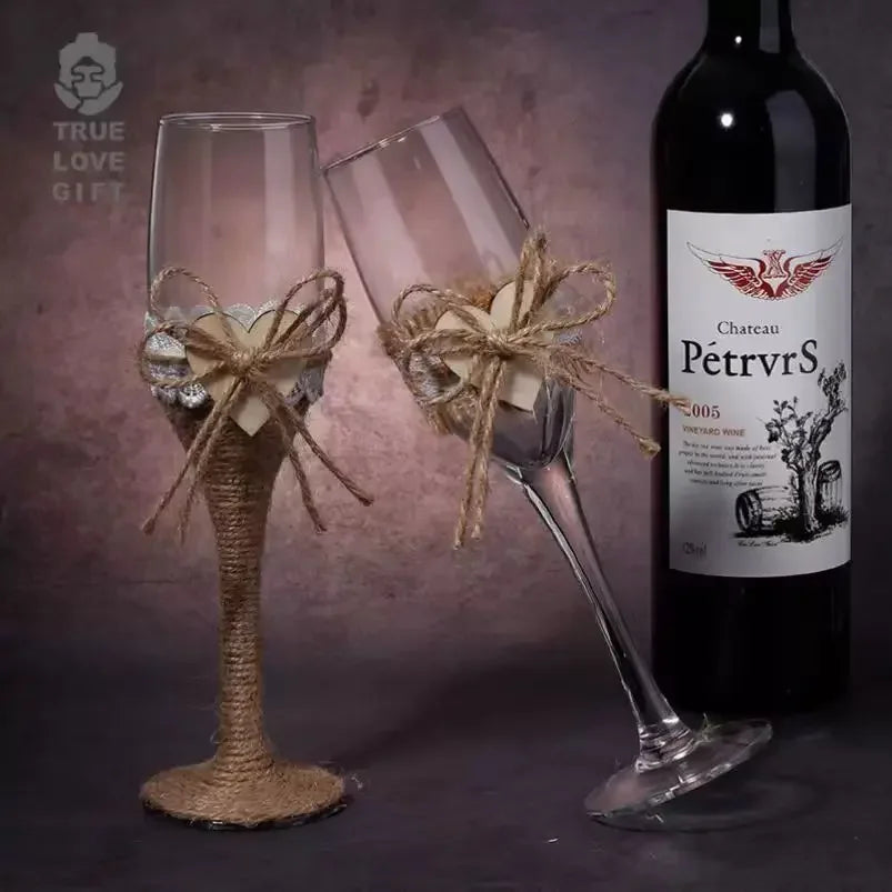 A Pair Exquisite Flute Cup Celebration Romantic Wedding Champagne Cup Lovers Glass Cup Special Gift Suitable for Wedding Party