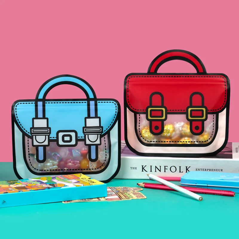 LBSISI Life,Backpack Plastic Bags For Candy Chocolate Cookie Nougat Biscuit Packing Gift Zipper Bags For Children Day,50pcs