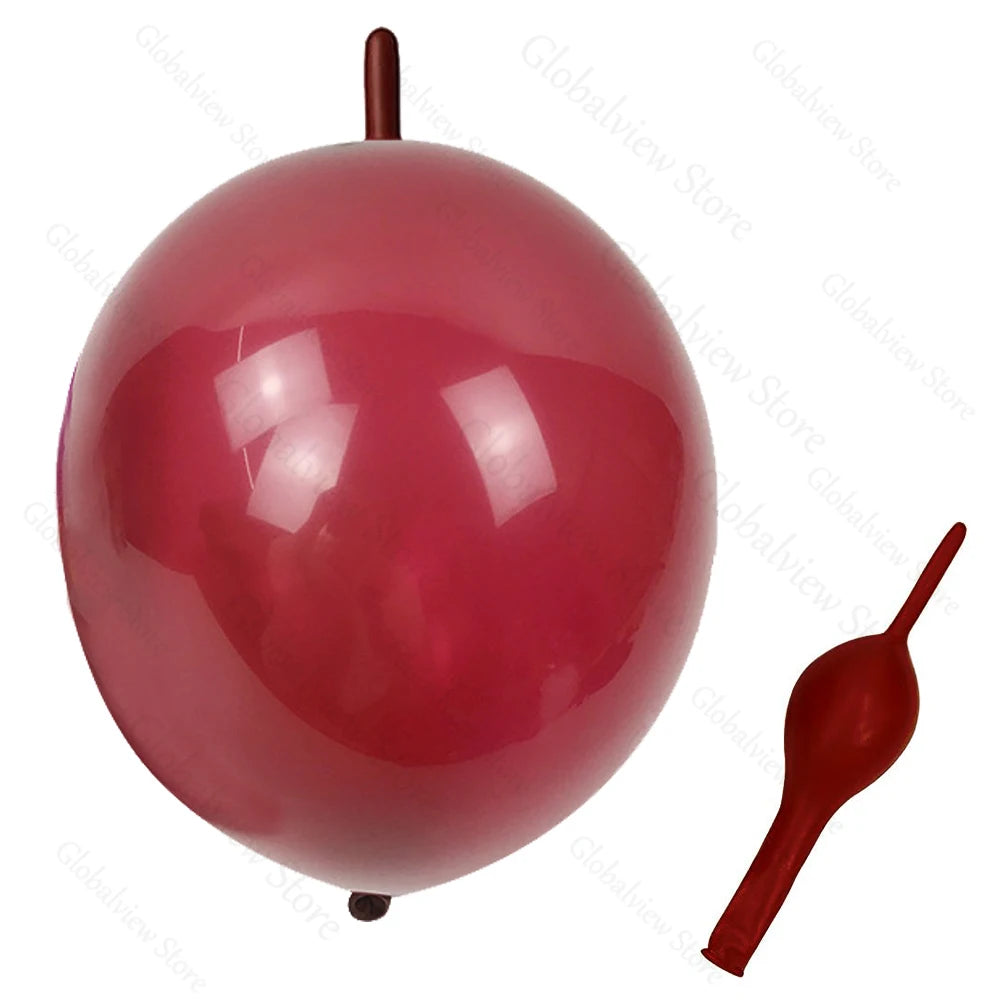 50/30/10Pcs Link Balloon Linking Balloons 6/12inch Metallic Chrome Latex Balloons for Birthday Christmas Wedding Party Decor