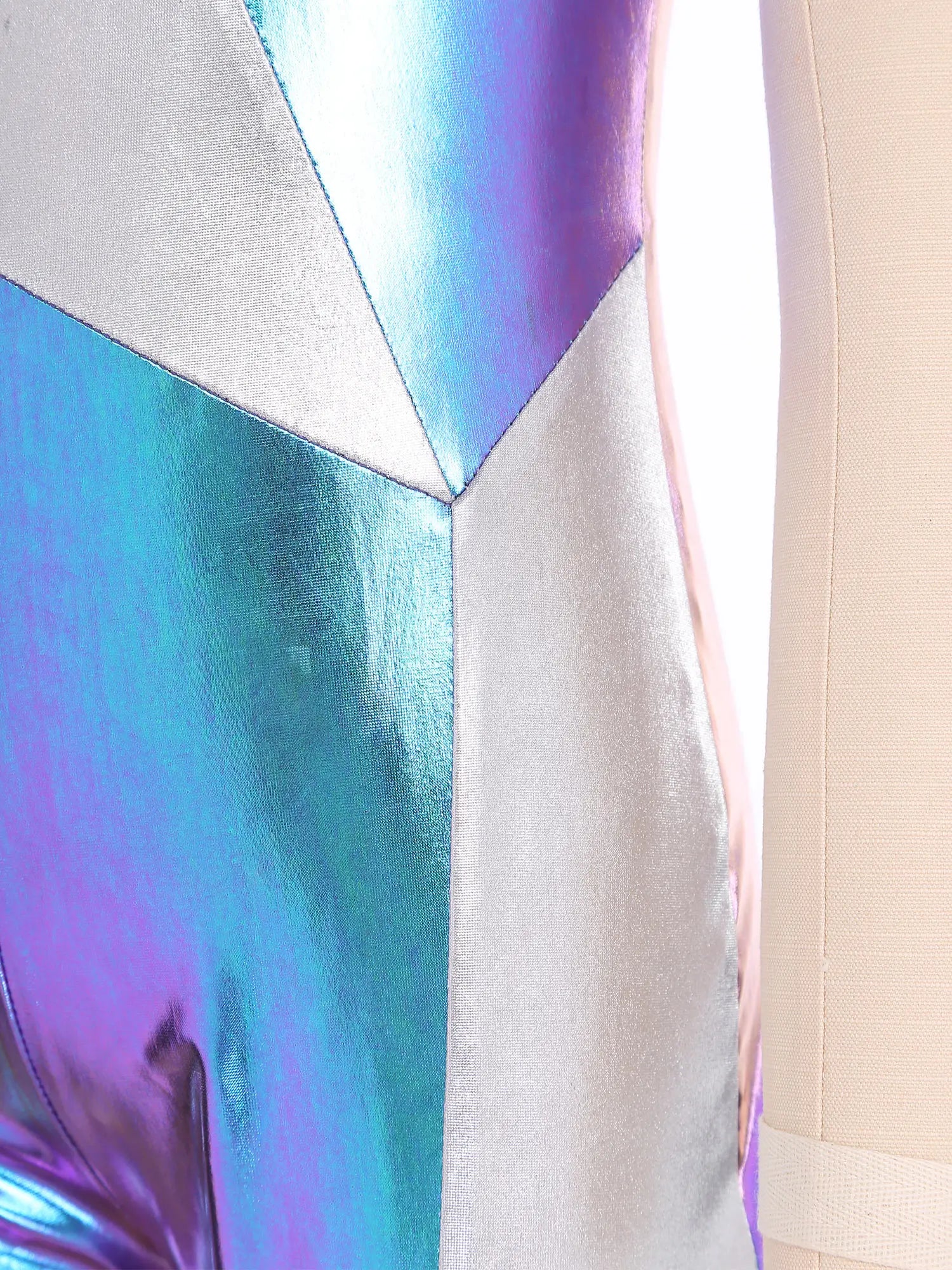 Kids Alien Cosplay Halloween Costume Shiny Bodysuit Astronaut Tech Theme Party Outfit Role Play Jumpsuit Astronaut Dress Up