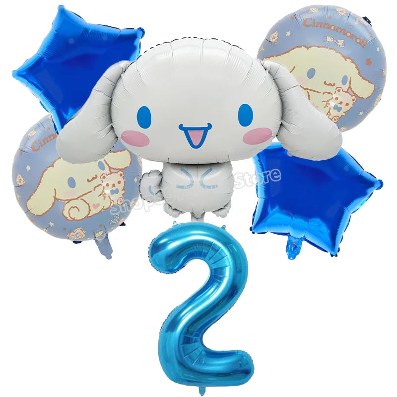 Cinnamoroll Birthday Balloons Girls Party Decoration Number Ballons Suit Cute Kawaii Ornaments Backdrop Baby Shower Decor Gift