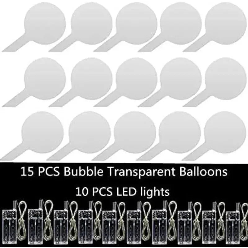 1PC Helium-Compatible LED Bobo Balloons - 18-Inch Transparent Glowing Balls, Colorful/Warm Light-Up Design